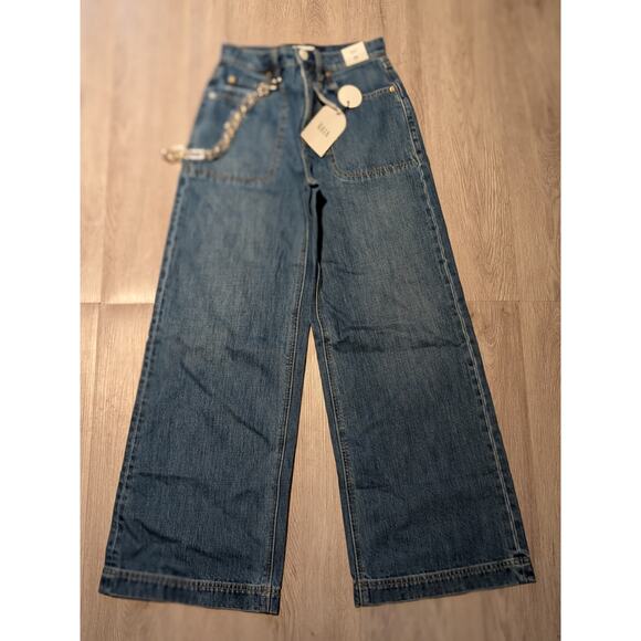 Gap × Cult Gaia High Rise Stride Chain Jeans/ 24 /NWT - Picture 2 of 11